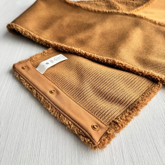 LULULEMON Customizable Snap Skinny Fleece Scarf OS Camel Brown Gorpcore Casual - Picture 9 of 16